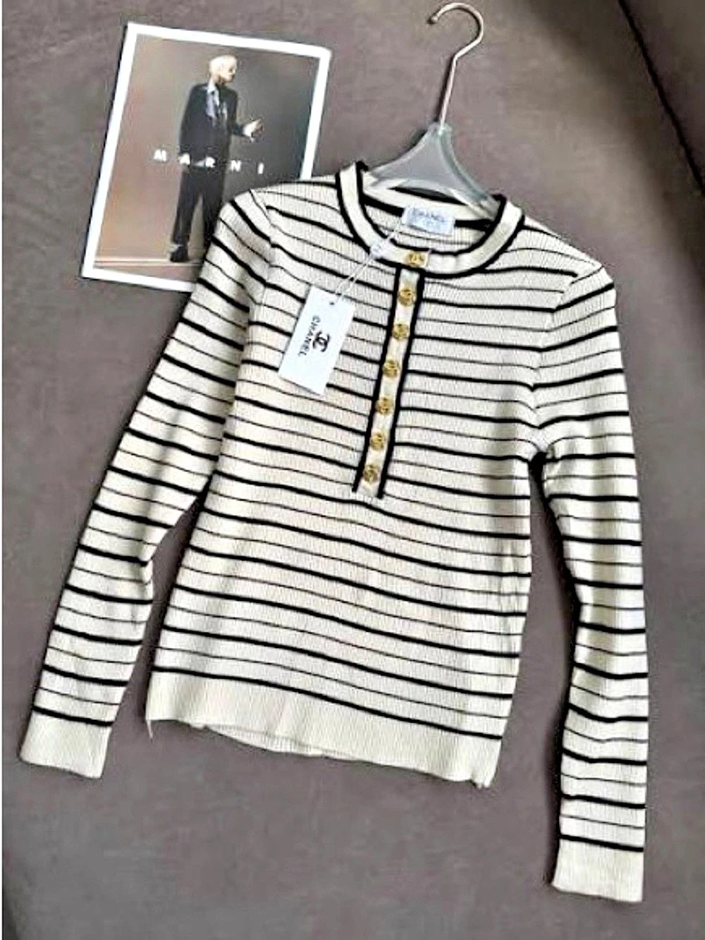 CC Striped Crewneck Sweater in White & Black NWT. No brand